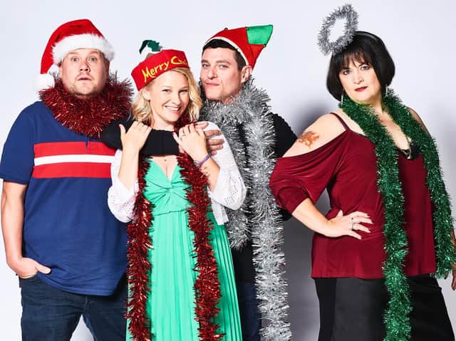 Old friends James Corden, Joanna Page, Matthew Horne and Ruth Jones. Picture courtesy BBC/GS TV Productions Ltd/Tom Jackson