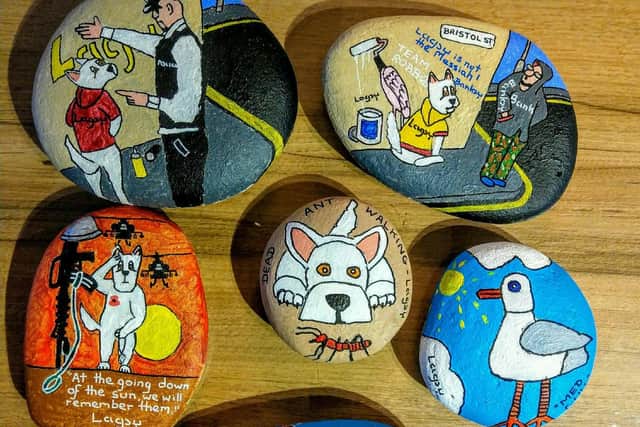 Just some of the rocks from the massive collection Andy has painted in the last three years