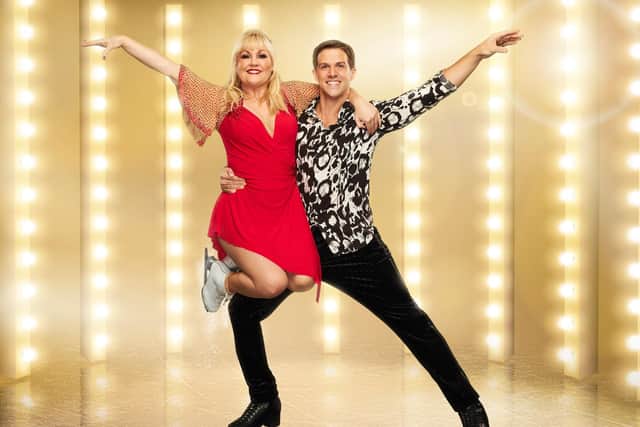 Tom Naylor with his Dancing on Ice partner, Coronation Street actress Lisa George. Picture: ITV