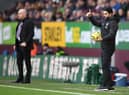 Arsenal manager Mikel Arteta and Sean Dyche at Turf Moor