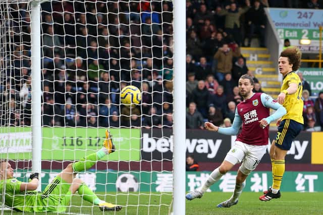 Burnley striker Jay Rodriguez goes agonisingly close to giving the home side the lead against Arsenal