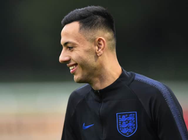 Burnley winger Dwight McNeil during a training session with England Under 21s at St George's Park