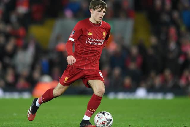 Liverpool midfielder Leighton Clarkson in action against Shrewsbury Town in an FA Cup fourth round replay at Anfield