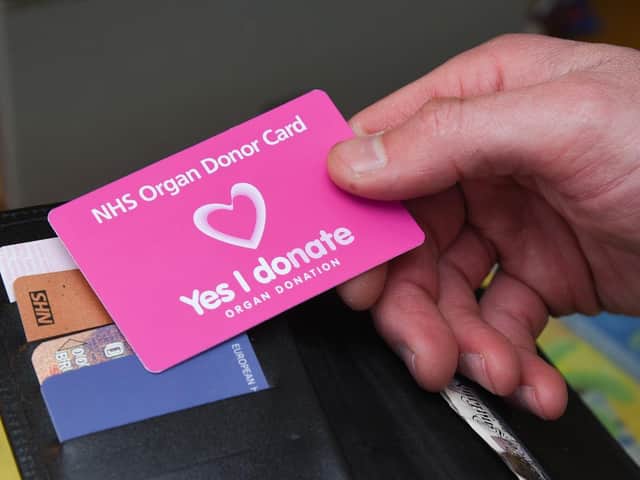 New organ donation card