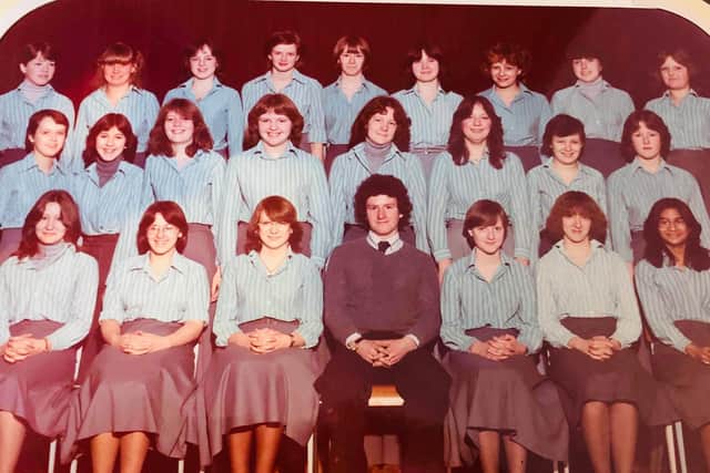 How they used to look...the class of 1979 at the former Burnley Girls' High  School.