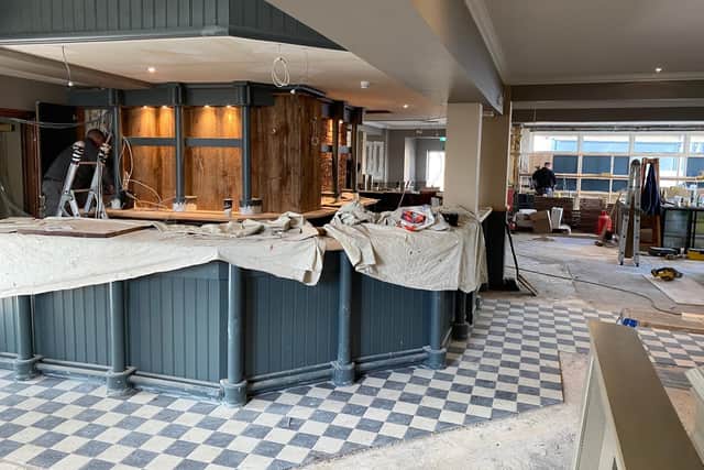 A sneak preview image of the bar inside the new look Park View in Burnley that will officially re-open next week.
