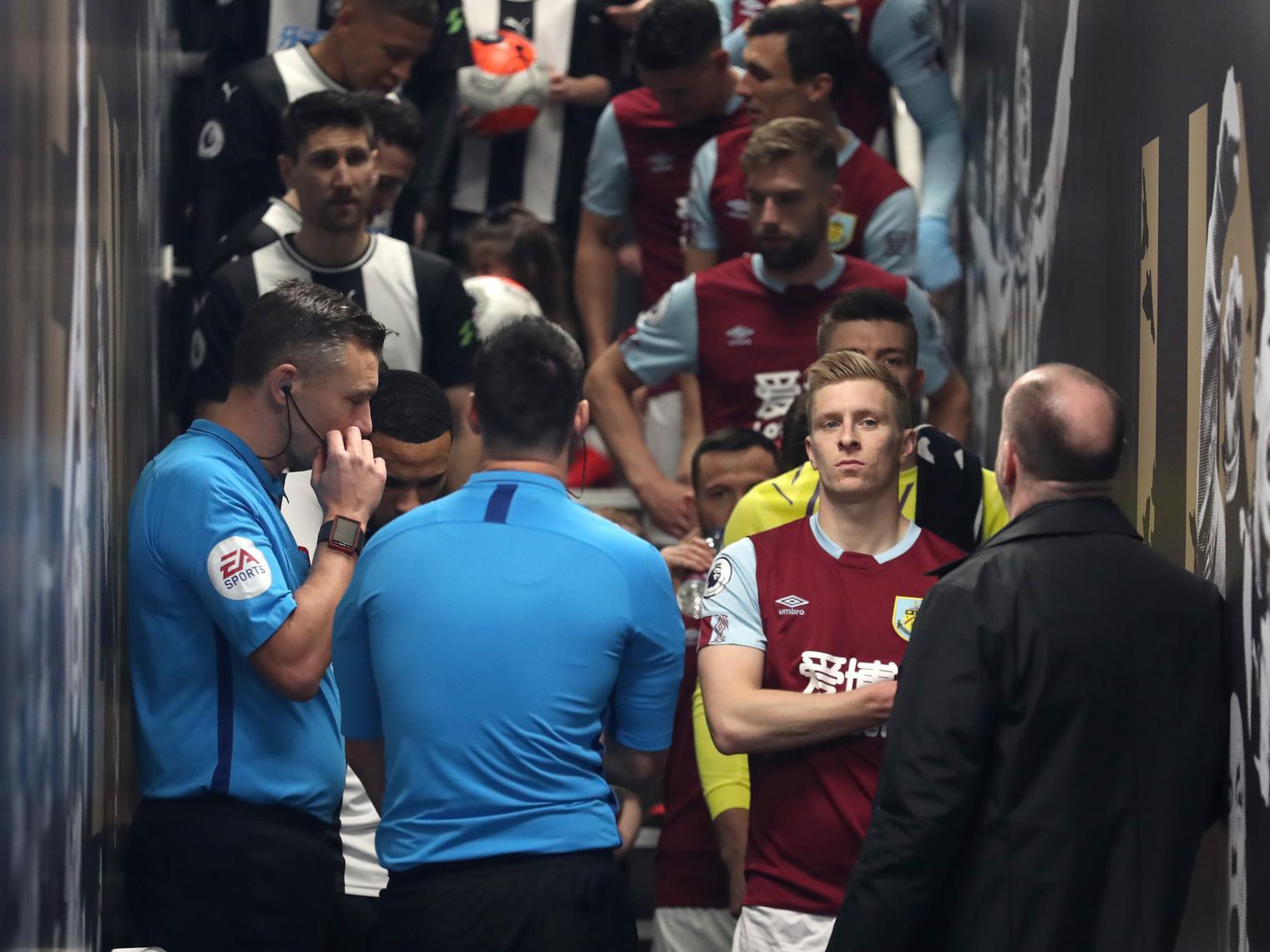 Burnley and Newcastle United players line up in the tunnel ahead of kick-off