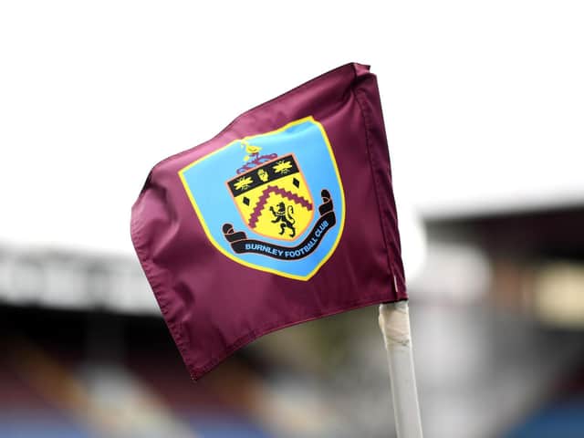 A corner flag flutters at Turf Moor ahead of the game