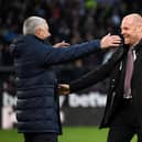 Burnley boss Sean Dyche and Spurs manager Jose Mourinho ahead of kick off at Turf Moor