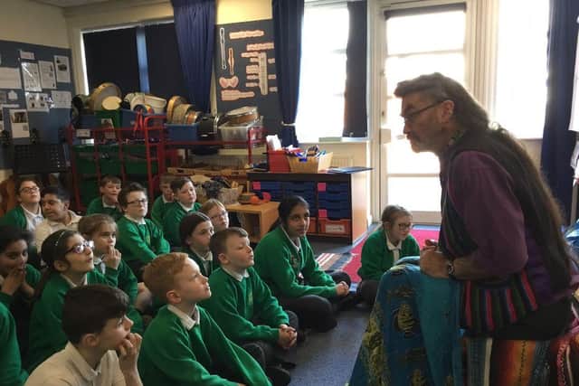 Year 5 listening to a story