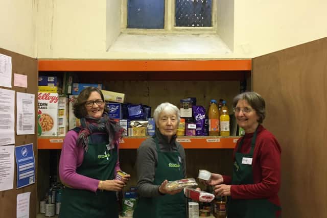 Jane Chitnis with volunteers Sheila Harrison and Alice Wallis