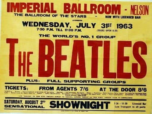 The poster advertising The Beatles playing at the Nelson Imp in 1963