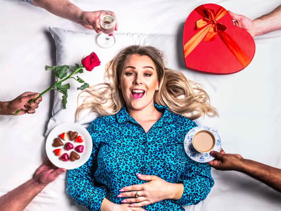 Young Burnley mum and businesswoman Kellie Dobson will appear in the reality TV dating show Five Guys A Week tomorrow night.