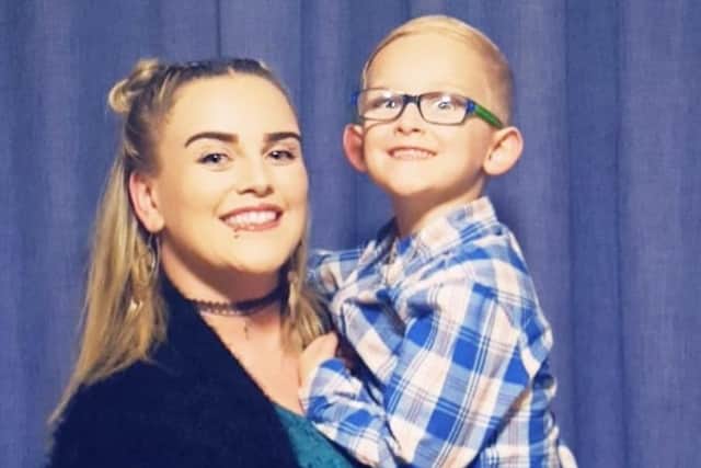 George Greenwood (five) and his mum Sammy are collecting Easter eggs to hand out to youngsters at hospitals in Burnley and Blackburn.