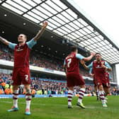 Kieran Trippier of Burnley celebrates the second goal by team mate Danny Ings during the Sky Bet Championship match between Blackburn Rovers and Burnley at Ewood Park on March 9, 2014 in Blackburn, England. (Photo by Jan Kruger/Getty Images)