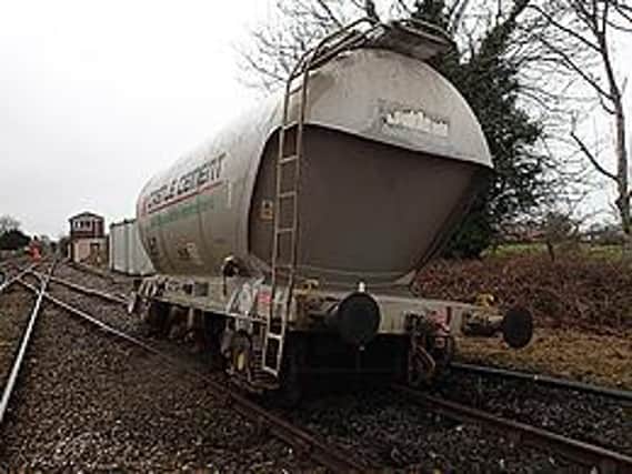 The wagon derailed on trap points. Photo by RAIB