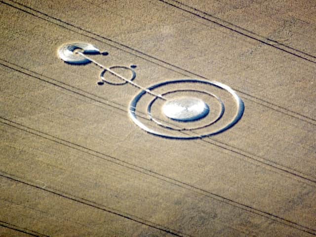 A crop circle like this one appeared in a field in Eccleston