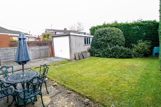 There's ample parking, leading to a detached garage an enclosed sunny rear garden with patio and mature hedging. It is on the market for 219,950 via Hardisty and Co.