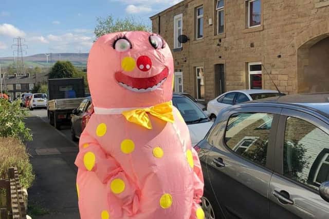 The arrival of Mr Blobby has brought some much needed cheer to Padiham residents during the lockdown.