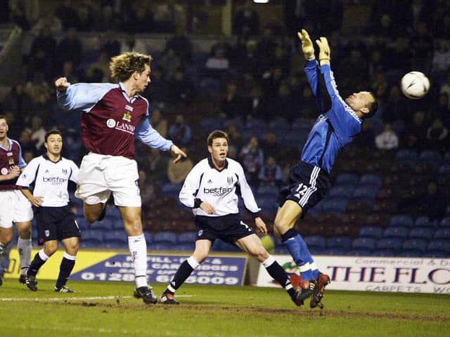 Gareth Taylor scores against Fulham in 2003