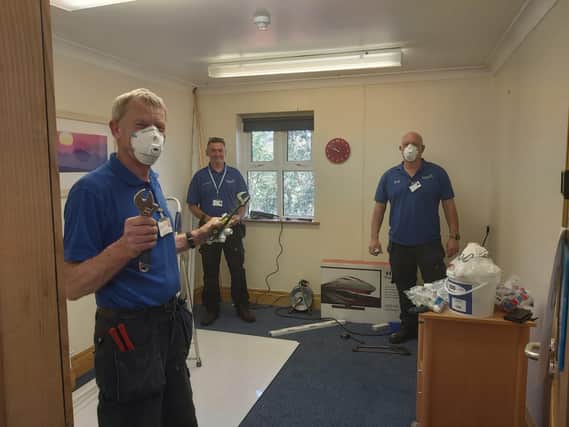 Maintenance staff prepare rooms for the extra eight inpatients Pendleside Hospice is going to accommodate
