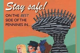 A Burnley stay safe poster featuring the Singing Ringing Tree