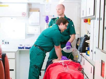 UCLan paramedic students in training during their normal studies