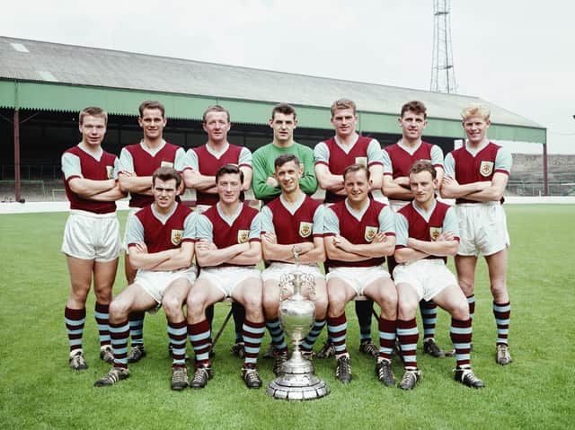 Burnley show off the Football League Championship trophy in 1960