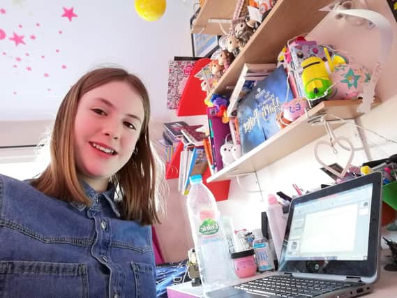 Year 7 pupil Edith makes the most of technology while studying at home during lockdown