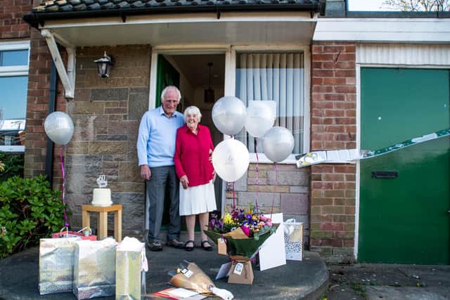 A doorstep party with family, friends and neigbours was the surprise in store for Diamond Wedding couple Geoff and Dot Butcher.