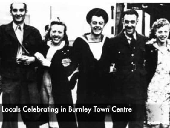 Burnley locals celebrating VE Day in 1945
