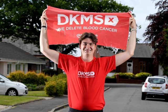 Alex promoting awareness of DKMS