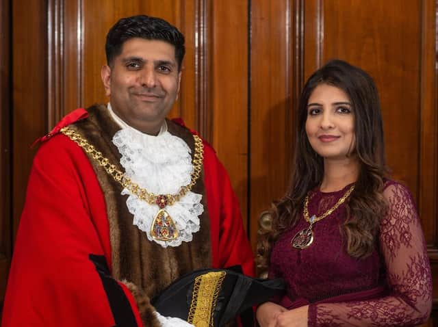 The Mayor and Mayoress of Burnley, Coun. Wajid Khan and his wife, Anam.