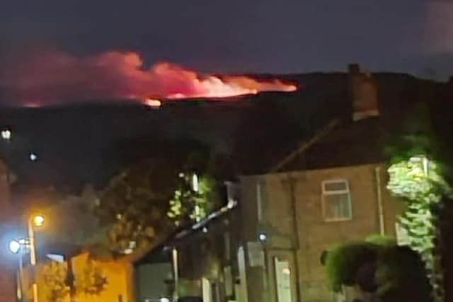 Firefighters were called to a wildfire in Haslingden overnight. Credit: Stewart Molloy