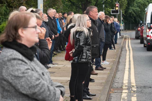People who knew Andy line the streets to pay their respects