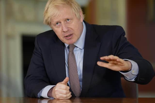 Boris Johnson lays out the Governments advice for the day (No.10/Getty Images)