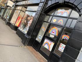 Hand-painted rainbow pictures brighten up King Street in Whalley