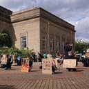 The vigil outside Burnley Central Library