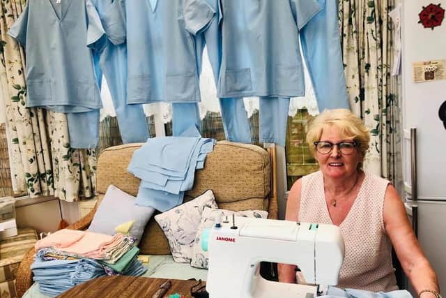 Hazel Nicholson has made 102 sets of scrubs for health professionals during the pandemic
