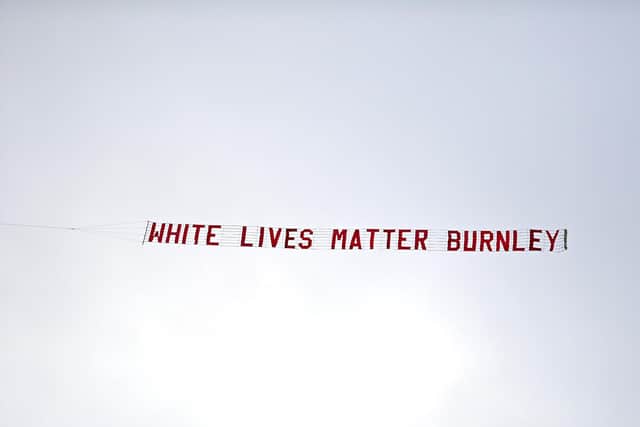 The banner displayed over the stadium