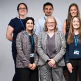 Head of A-levels Sarah Crossley (pictured front row, centre) with members of the teaching team from Burnley College Sixth Form Centre