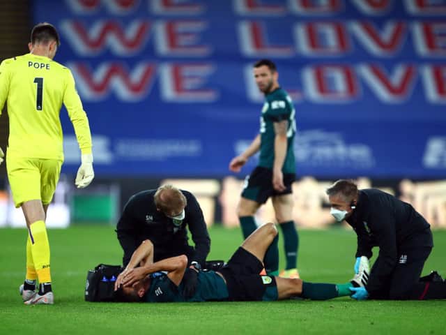 Jack Cork picked up an ankle injury on Monday night