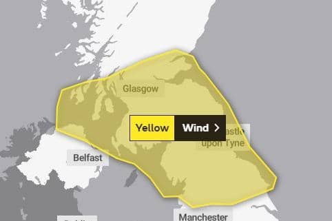 A yellow weather warning for windis in place from midnight until 4pm on July 5.