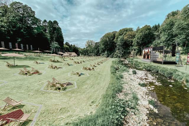 An artists impression of how the seating area and the stage could look for the Gisburne Park Pop Up festival, at Gisburne Park estate near Clitheroe, which organisers say is the UKs first socially distanced festival