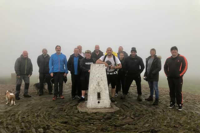 More than a dozen friends joined Scott for the final day of his 25-day Pendle Hill challenge