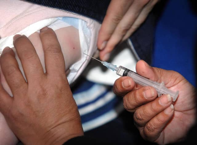 Just But per cent of babies born in Lancashire who had their first birthday between January and March have been vaccinated