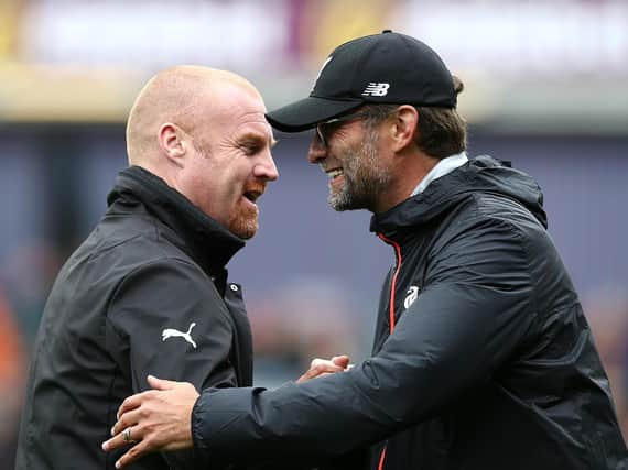 Burnley boss Sean Dyche and Liverpool manager Jurgen Klopp