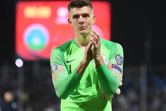Nick Pope of England acknowledges the fans after the UEFA Euro 2020 Qualifier between Kosovo and England at the Pristina City Stadium on November 17, 2019 in Pristina, Kosovo