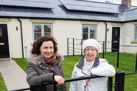 Bridget Hilton, chairman of Ribble Valley Borough Councils health and housing committee (right), with Caroline Cross, sales manager, Hillcrest Homes (photograph taken before social distancing).