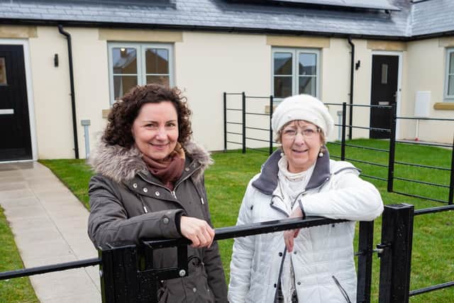 Bridget Hilton, chairman of Ribble Valley Borough Councils health and housing committee (right), with Caroline Cross, sales manager, Hillcrest Homes (photograph taken before social distancing).